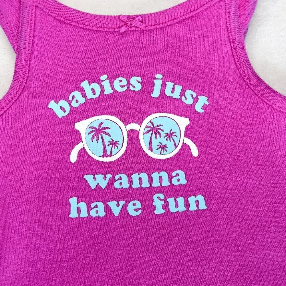 Carter's One Piece Romper | Baby Girls | 12 Months | Pink | Sleeveless
